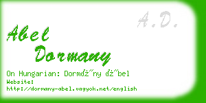 abel dormany business card